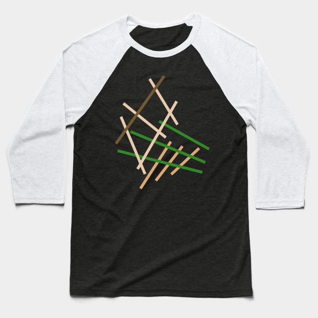 Abstract Line Construct Baseball T-Shirt by Nikokosmos